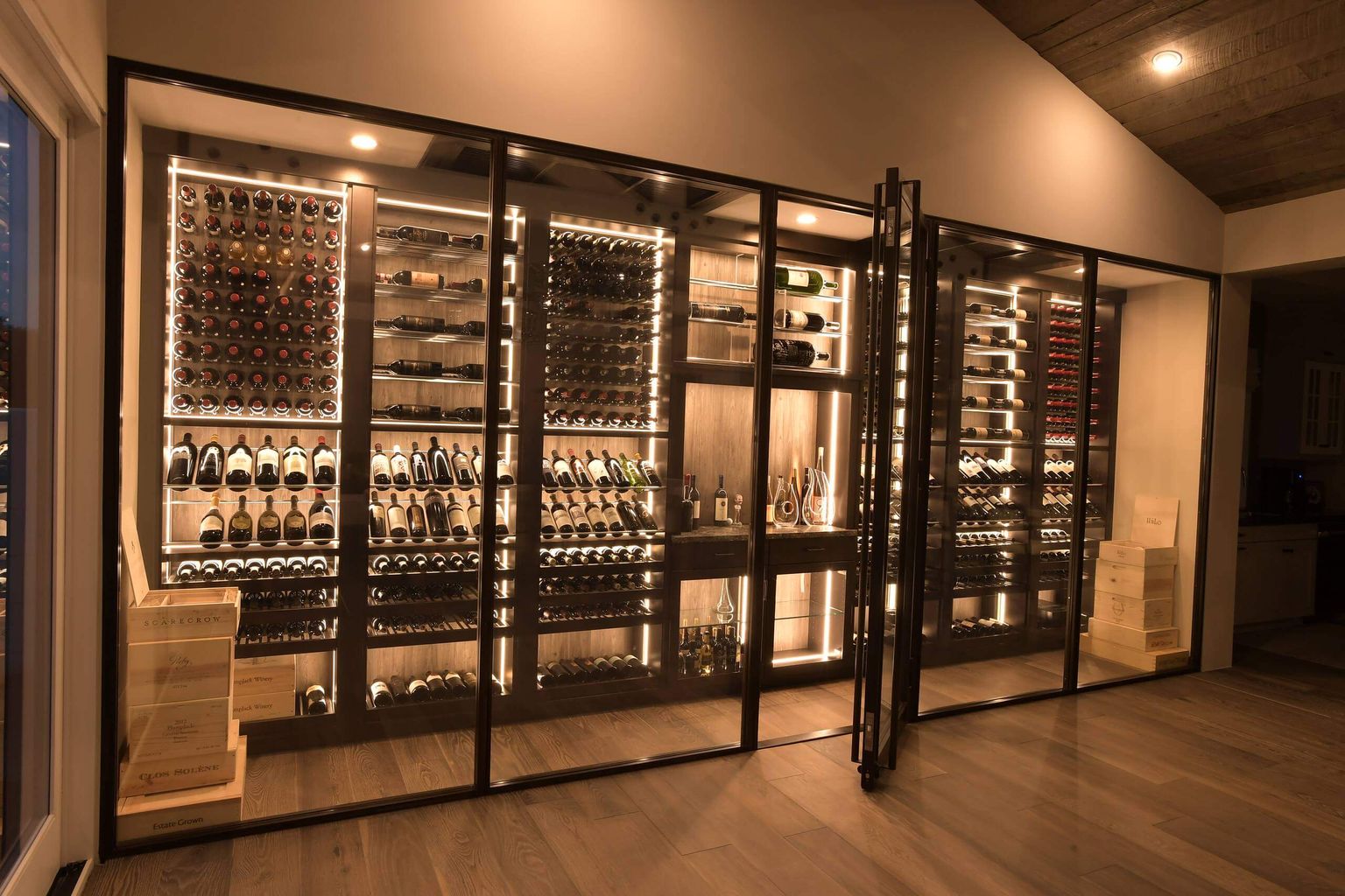 Luxury custom wine cellar example in Austin
