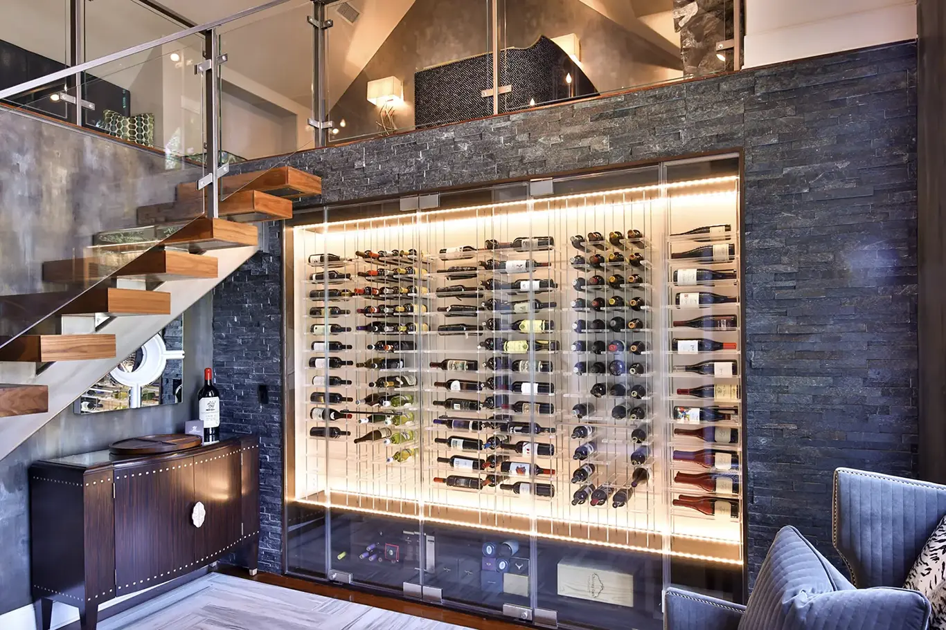 Luxury custom wine cellar example in Austin