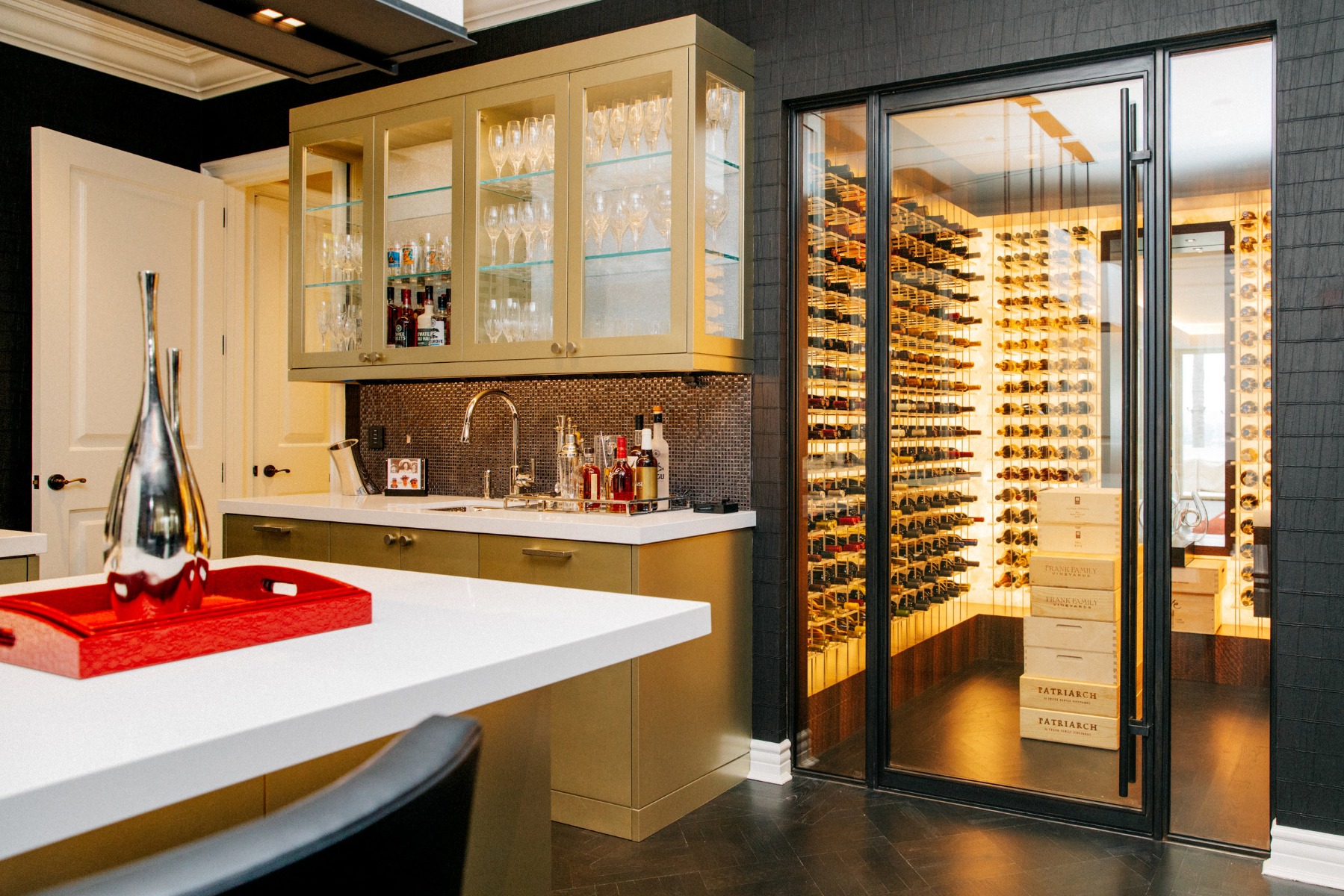 Luxury custom wine cellar example in Austin