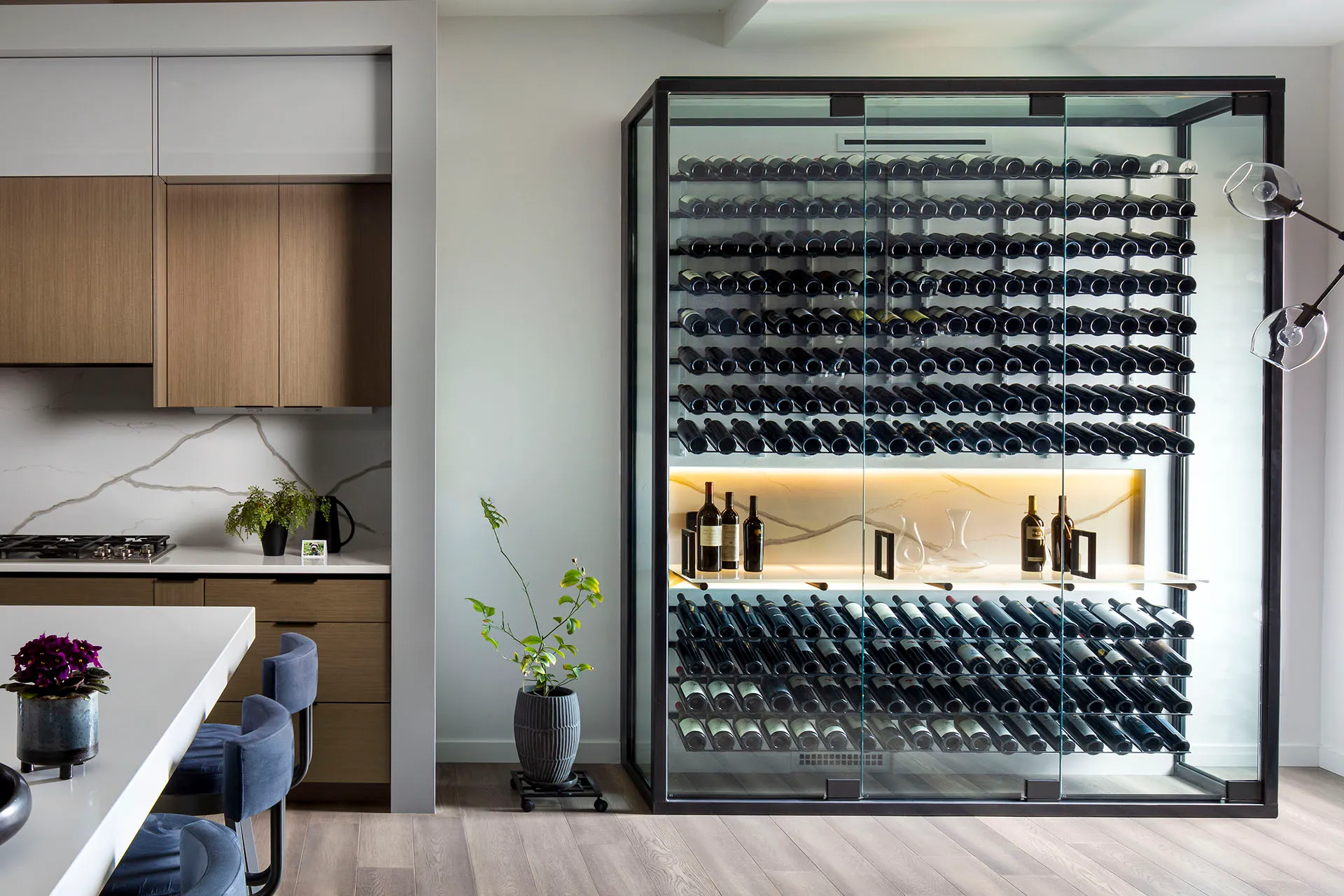 Luxury custom wine cellar example in Austin