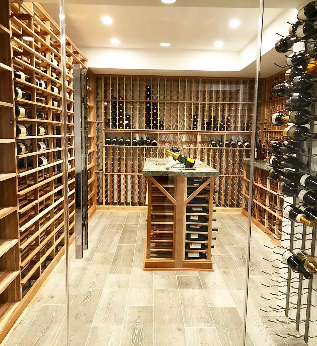 Luxury custom wine cellar example in Austin